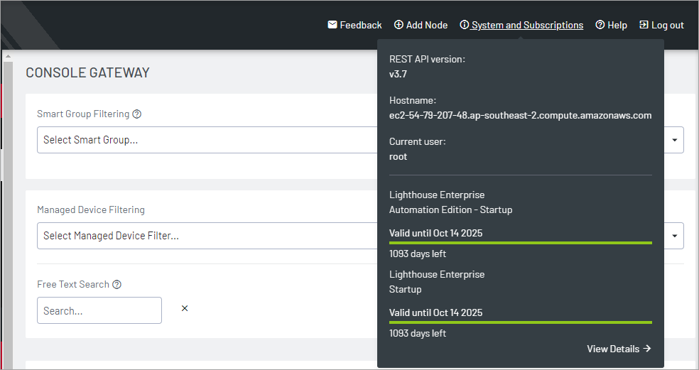 Image of Lighthouse UI showing how to subscribe -1